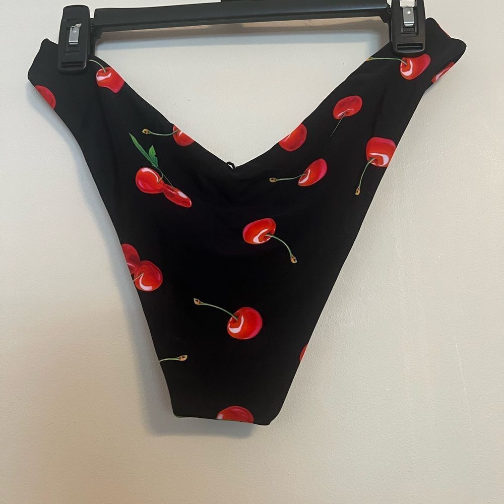 Superdown Black Cherry Print Bikini Bottom